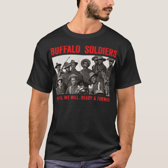 Buffalo Soldiers 9th and 10th Cavalry African Amer T-Shirt (Front)