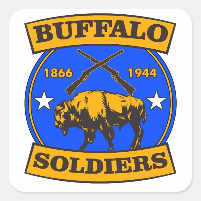BUFFALO SOLDIERS CIVIL WAR LOGO SQUARE STICKER (Front)
