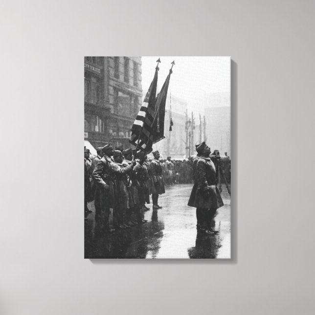"Buffalo" Soldiers Returning Colours - 1919 Canvas Print (Front)