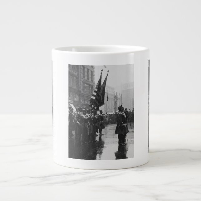 "Buffalo" Soldiers Returning Colours - 1919 Large Coffee Mug (Front)