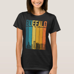 Buffalo USA Retro Vintage Sunset Skyline Buffalo T-Shirt