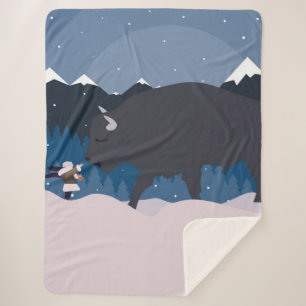 Buffalo wants a pretzel sherpa blanket