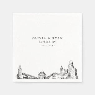 Buffalo Wedding Minimalist Paper Napkin