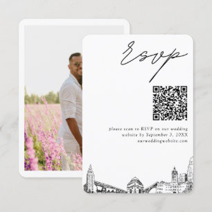 Buffalo Wedding Modern RSVP QR Code Enclosure Card