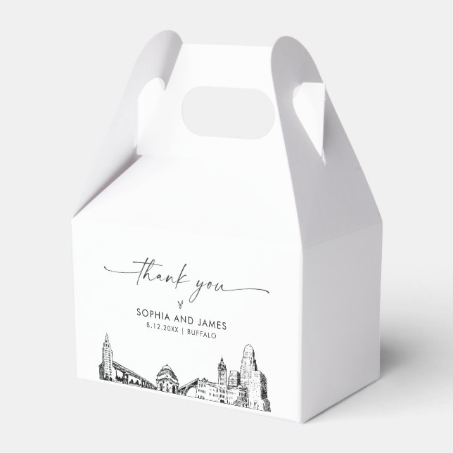 Buffalo Wedding Personalised Favour Box (Front Side)