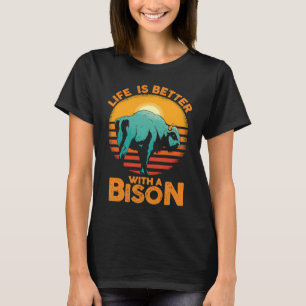 Buffalo Whisperer Fluffy Cow With A Bison T-Shirt