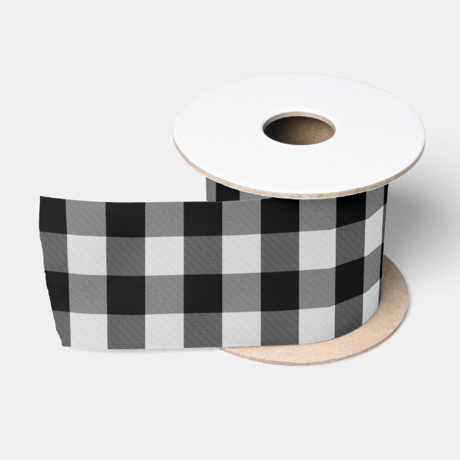 Buffalo White Satin Ribbon (Spool)