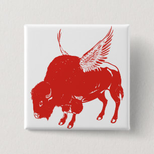 Buffalo Wings 15 Cm Square Badge