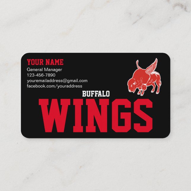 Buffalo Wings Business Card (Back)