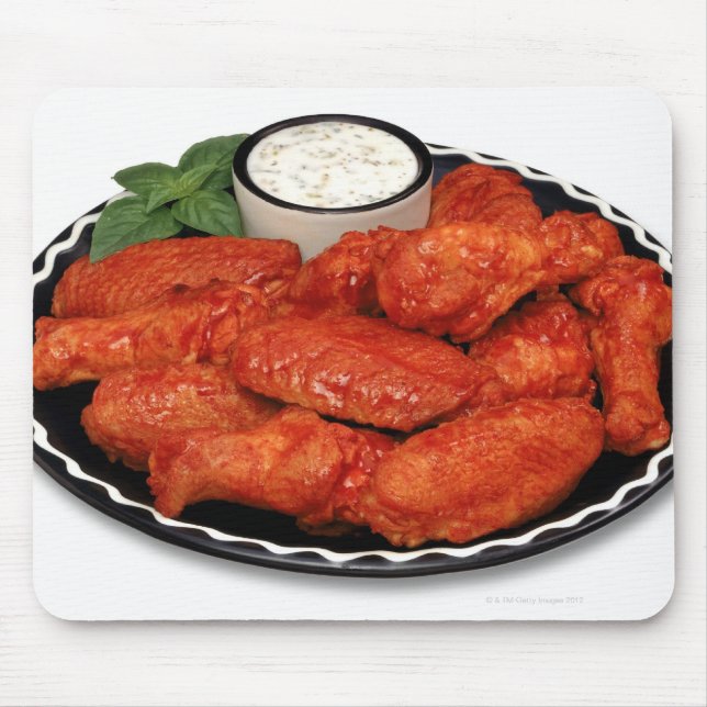 Buffalo wings with blue cheese mouse mat (Front)