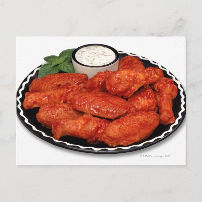 Buffalo wings with blue cheese postcard (Front)