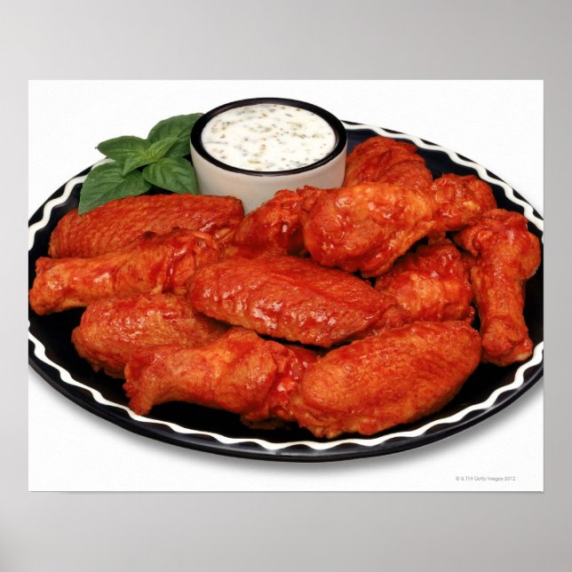 Buffalo wings with blue cheese poster (Front)