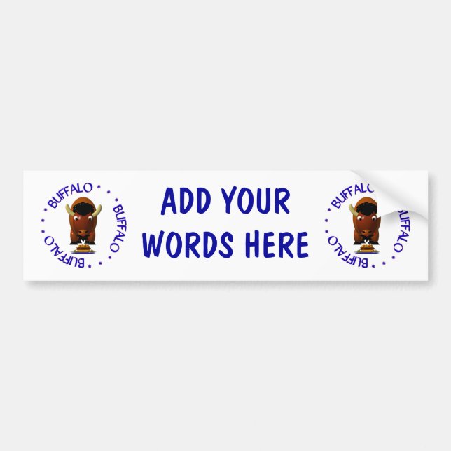 Buffalo with Beef on Weck and Buffalo Wings Bumper Sticker (Front)