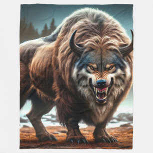 Buffalo Wolf Fleece Blanket