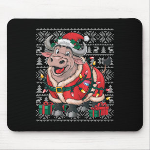 Buffalo Xmas Sweater Style Ugly Santa Buffalo Chri Mouse Mat