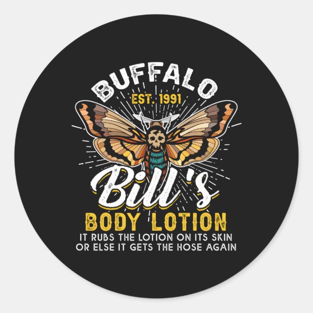 Buffalobill Body Lotion Silence Lambs 355 Horror Classic Round Sticker (Front)