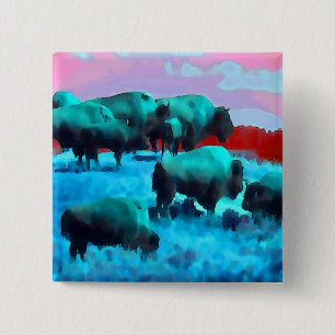 Buffaloes 15 Cm Square Badge
