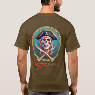 Buffaneers Pirate in Teal Circle for Cruisers T-Shirt