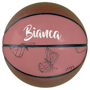 Bufferflies on blush pattern basketball
