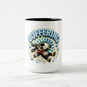 Buffering Please Wait Funny Tech Two-Tone Coffee Mug