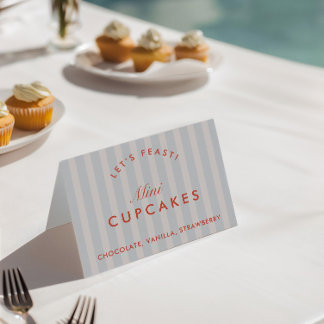 Buffet Card Vintage Blue & Red Bachelorette 