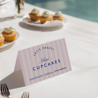 Buffet Card Vintage Pink & Navy Blue Bachelorette 