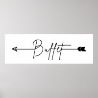 Buffet sign left direction Wedding sign