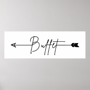 Buffet sign left direction Wedding sign