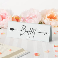 Buffet Wedding Arrow left Table Tent Sign