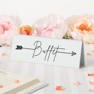 Buffet Wedding Arrow left Table Tent Sign