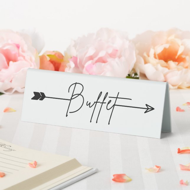 Buffet Wedding Arrow left Table Tent Sign (In SItu (Wedding))