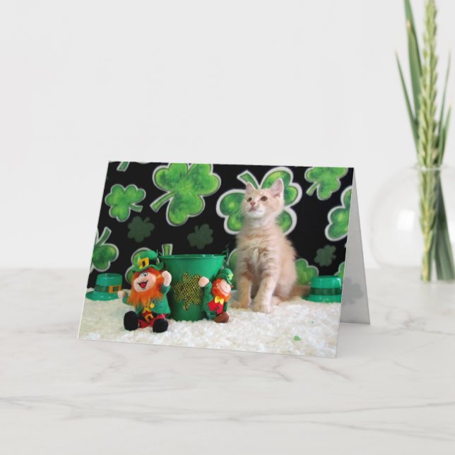 Buffington The St. Patrick's Day Cat Greeting Card (Front)