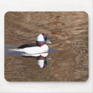 Bufflehead Duck with Reflection Mouse Mat