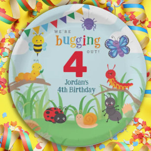 Bug Birthday Cute Colourful Paper Plate