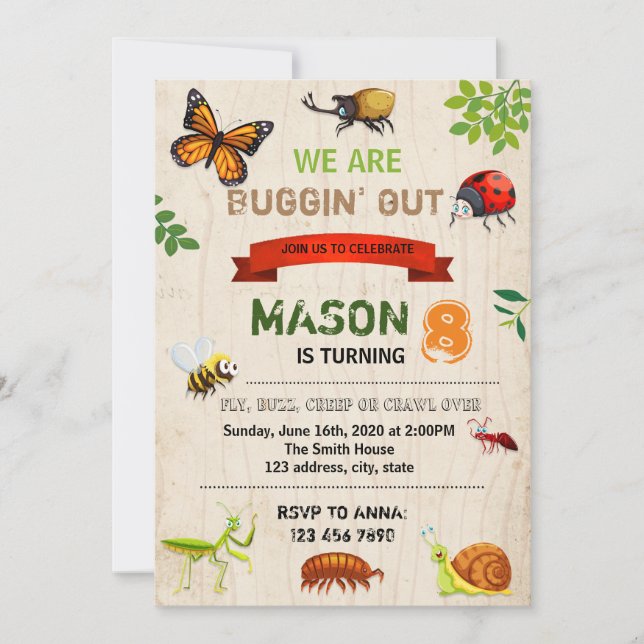 Bug Birthday Invitation (Front)