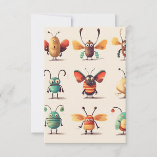 bug, creature, insect, weird bugs thank you card