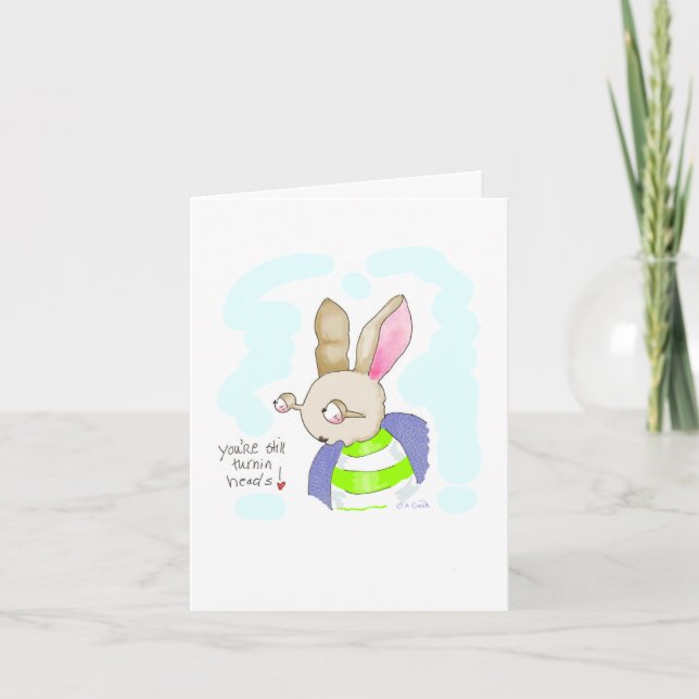 Bug Eyed Bunny Birthday Card (Front)