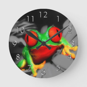 Bug-Eyed Frog Round Clock
