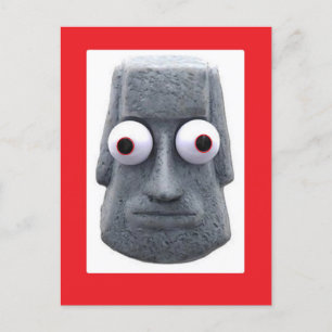 Bug-Eyed Moai'd Novelty Postcard