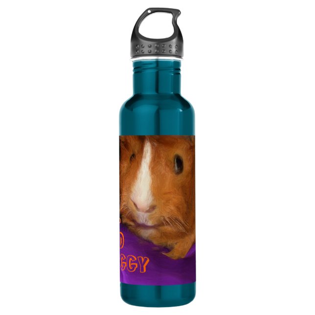 Bug-Eyed Piggy Guinea Pig 710 Ml Water Bottle (Front)