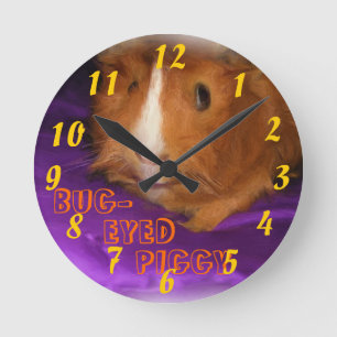 BUG-EYED PIGGY Guinea Pig Clock