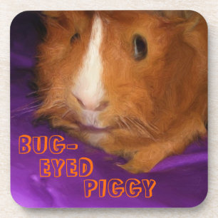 BUG-EYED PIGGY Guinea Pig Coasters - Set of 6