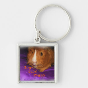 Bug-Eyed Piggy Guinea Pig Keychain