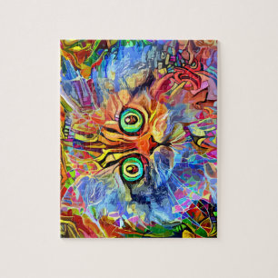 Bug-eyed Rainbow Cat Jigsaw Puzzle