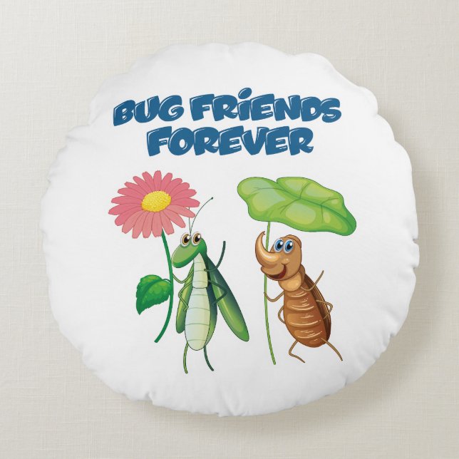 Bug Friends Forever Round Cushion (Front)