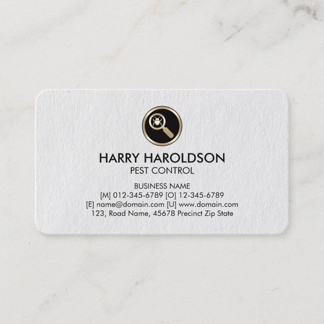 Bug Glass Icon Premium Pest Control Business Card (Front)