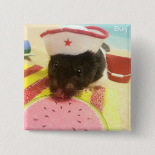 Bug Goes to the Beach 15 Cm Square Badge