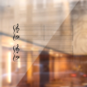 Bug Grand Staff Piano Music Theory Writable Window Cling