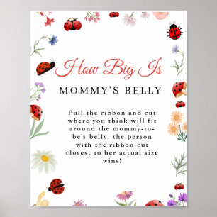 Bug How Big is mommy's belly Baby Shower Game Poster