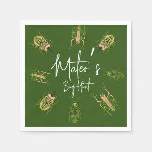 Bug Hunt Insect Birthday Hand Drawn Napkin